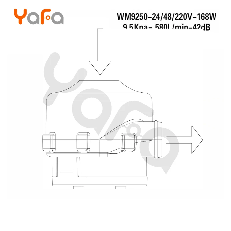 9250 DC 12 V/24 V/48 V центробежный вентилятор бесщеточный с портом всасывания до 9.5Kpa