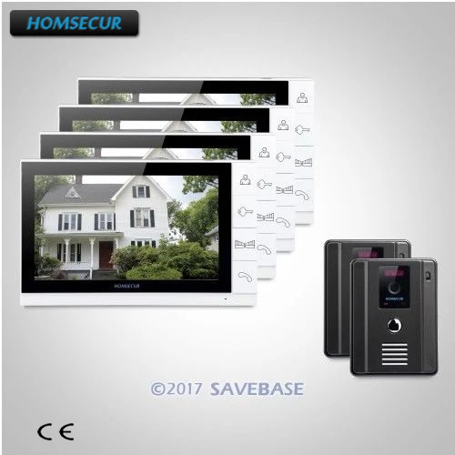HOMSECUR 9 &quotпроводной громкой видео и аудио умный дверной звонок + ЖК цветной