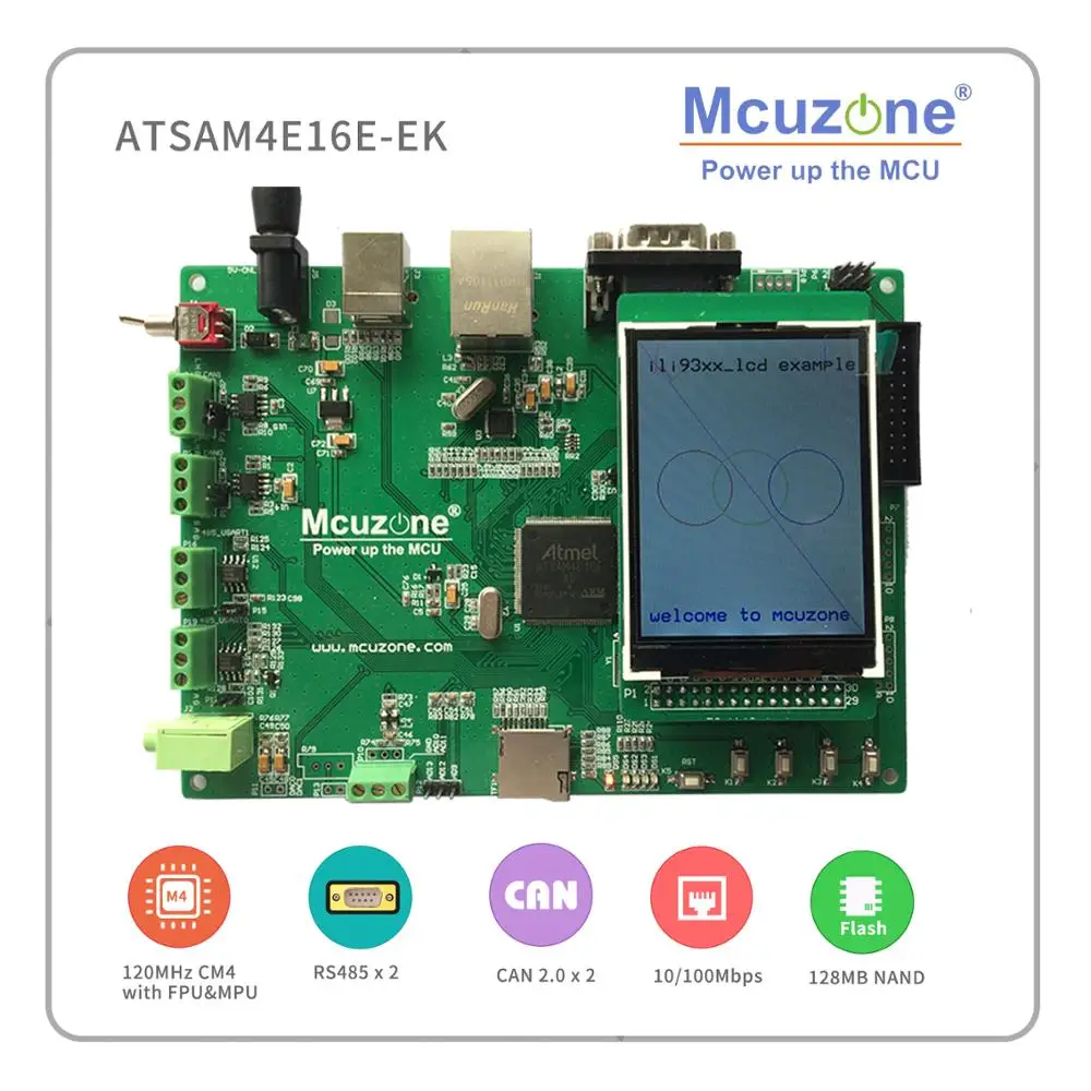 ATSAM4E16E оценочный комплект 120 МГц Cortex-M4 Ethernet UART CAN 485 TF RTC 2 8 &quot240x320 TFT сенсорный