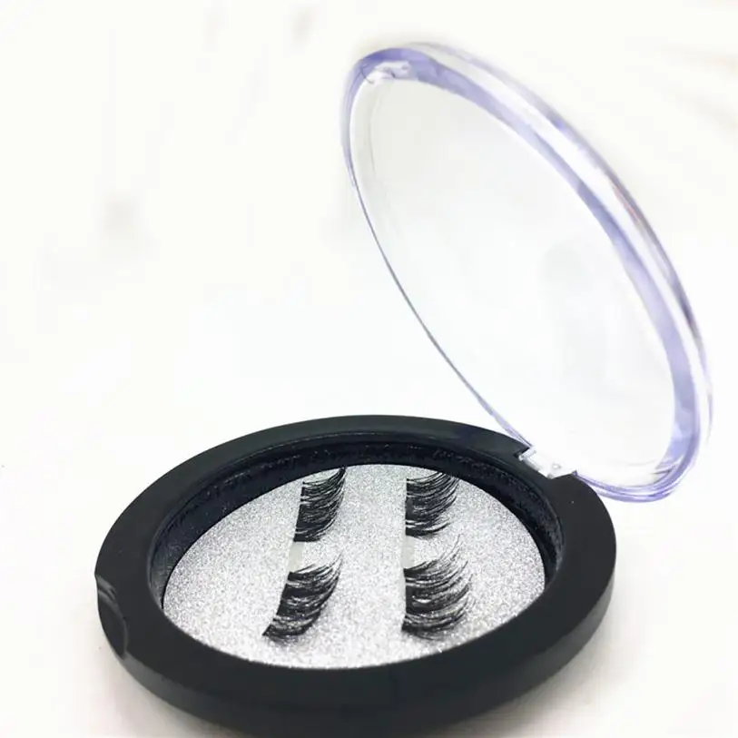 1 Pair 4Pcs Double Magnetic Eye Lashes Makeup False Long think 3D magnetic false eyelashes Extension Tools Lahse C530 | Красота и