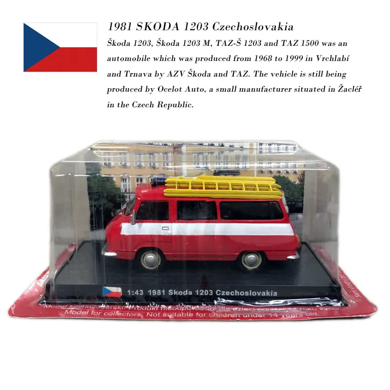Чешские весы AMER 1/43 SKODA 1203 чехословская пожарная машина литой металлический