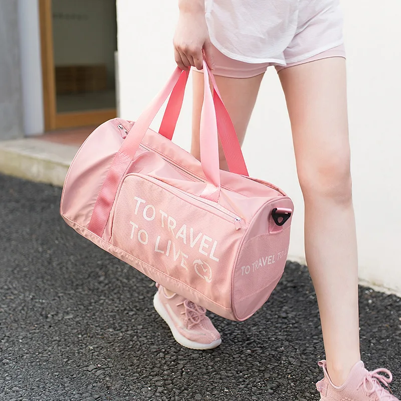 

2019 Yoga Gym Bag For Fitness Girls Letters Tote Dry And Wet Separation Shoulder Crossbody Pouch Women Sport Training Bucket Bag