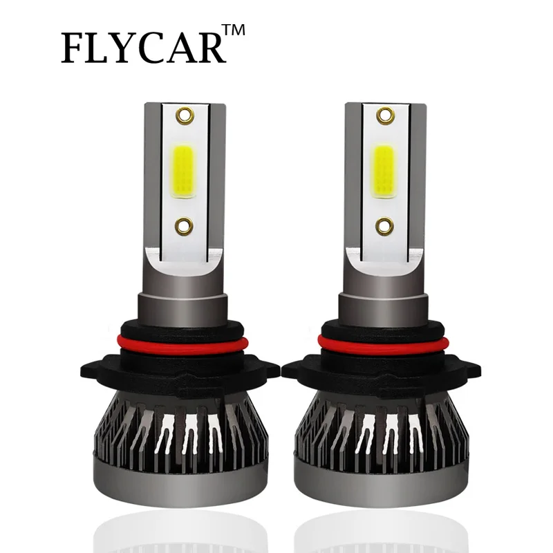 FLYCAR новые мини удара светодиодный головной светильник лампочка H7 светодиодный H4 H1 H8 H11 9005/HB3 9006/HB4 9012/HIR2 Автомобильный светодиодный налобный фонарь Автомобильная Противо-Туманная светильник 6000K