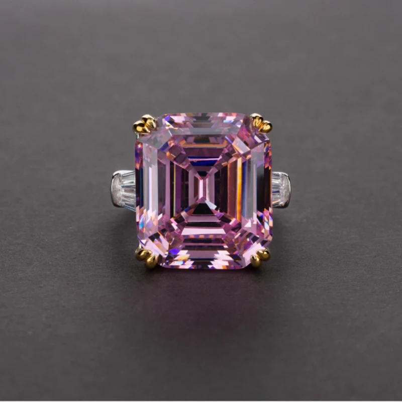 

Knobspin New 925 Sterling Silver Square Ring For Women Charm High Carbon Fashion Luxury Zircon Wedding Fine Jewelry Wholesale