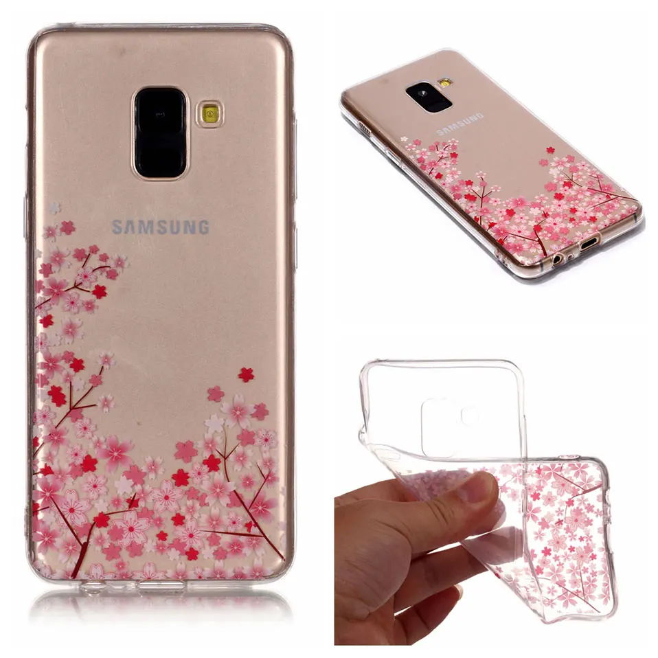 Soft TPU Phone case For Samsung A6 plus 2018 couqe Transparent Back Cover A8 A3 A5 2017 Funda |