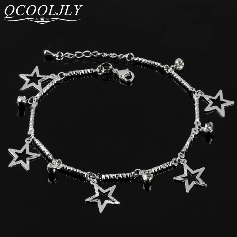 Женские ножные браслеты QCOOLJLY аксессуары цепочка на щиколотку пляжный браслет