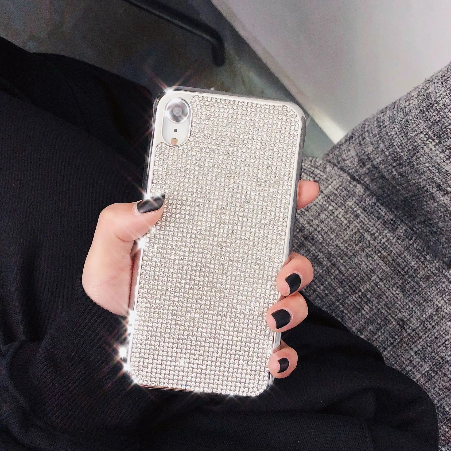 Luxury Designer Diamond Phone Case for Huawei P20 Pro Mate 20 Nova 3 4 2s Honor 10 Silver Bumper Rhinestone Back Cover |