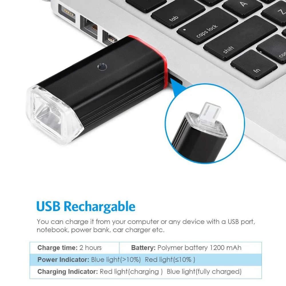 XC USHIO USB Rechargeable LED Bicycle Light Set Front Headlight Bike Lamp Caution TailLight Waterproof Accessories | Спорт и