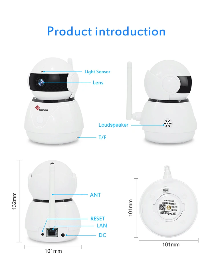 Sanan 1080P Беспроводная мини-камера двухсторонняя аудио Wifi CCTV камера ИК ночного видения камера наблюдения для дома Wifi Kamera Danale