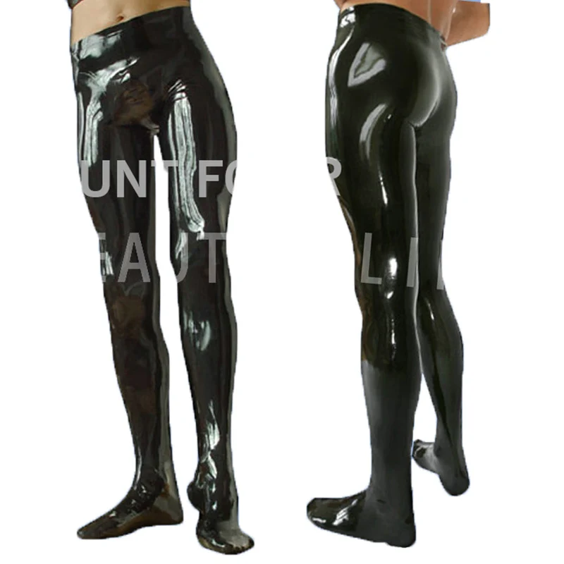 Latex Fetish Trousers Sexy Pants For Men Legging Bottoms Cover Foot Plus Size Customization 100% Natural Handmade Free Shipping
