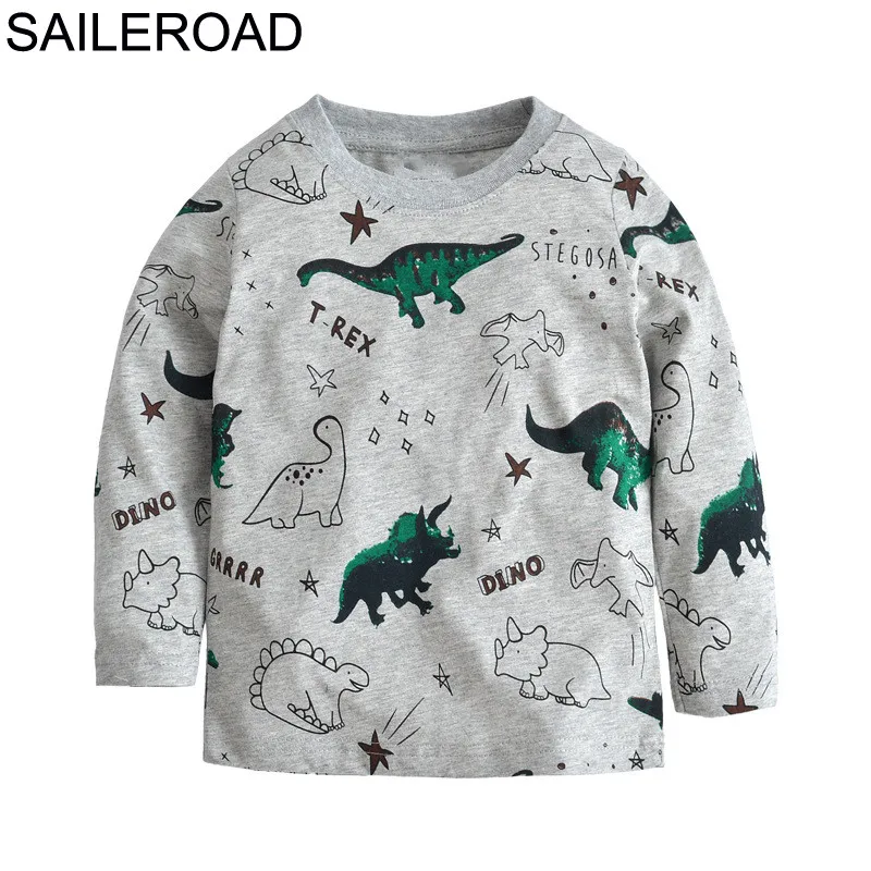 5367 same picture SAILEROAD/футболки с динозавром из мультфильма для маленьких мальчиков от 2 до 7 лет Одежда для маленьких мальчиков из хлопка новые весенние топы для детей, одежда - Цвет: 5367 same picture