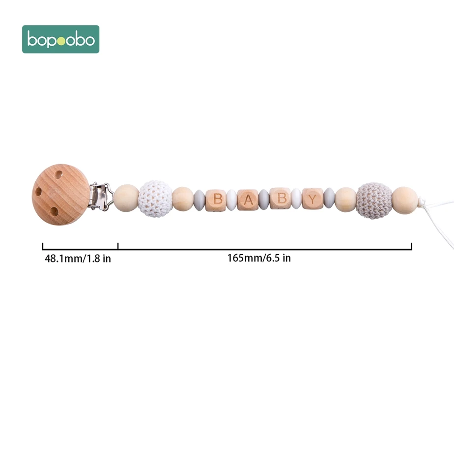Gray Pacifier Chain Bopobo/детский Прорезыватель для зубов; детская коляска с силиконовыми бусинами для активного отдыха; персональный фиксатор; цепочка для соски; погремушка; держатель для пустышки; деревянный Прорезыватель - Цвет: Gray Pacifier Chain