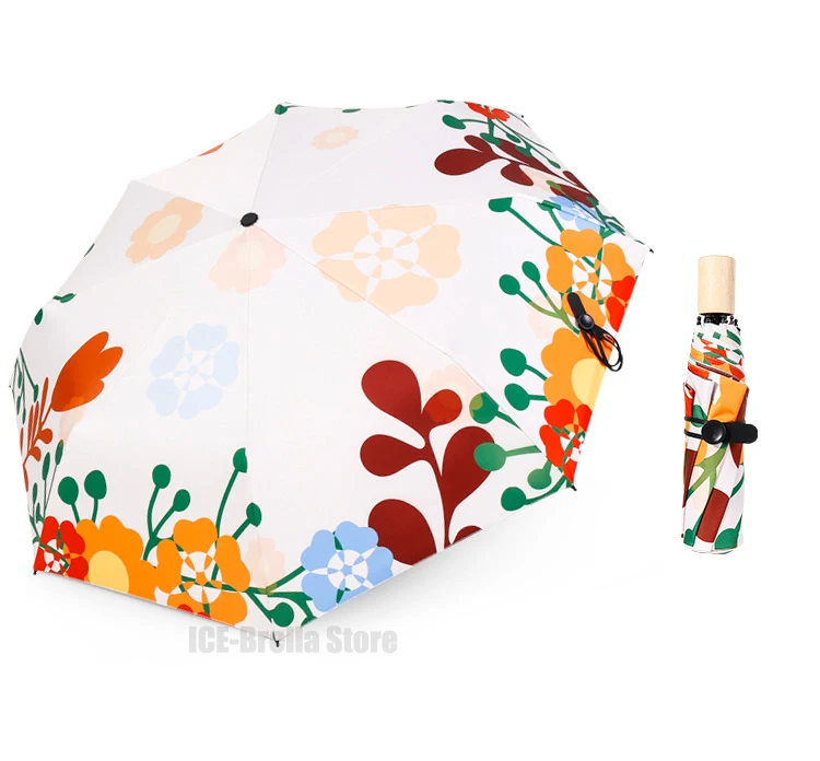 orange Parapluie женская зонтик защита от солнца NY и дождливый роскошный женский складной зонт черное покрытие зонтики, дождевик Paraguas - Цвет: orange