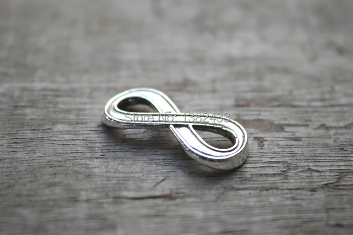 10 шт. большой размер Серебряный символ бесконечности под старину шармы