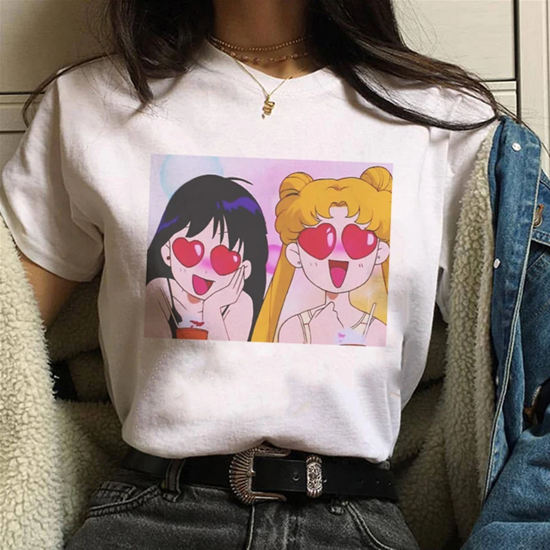 3734 Сейлор Мун кавайная футболка Женская Harajuku Ullzang Милая футболка 90s графическая Эстетическая футболка корейский стиль милые футболки женские - Цвет: 3734