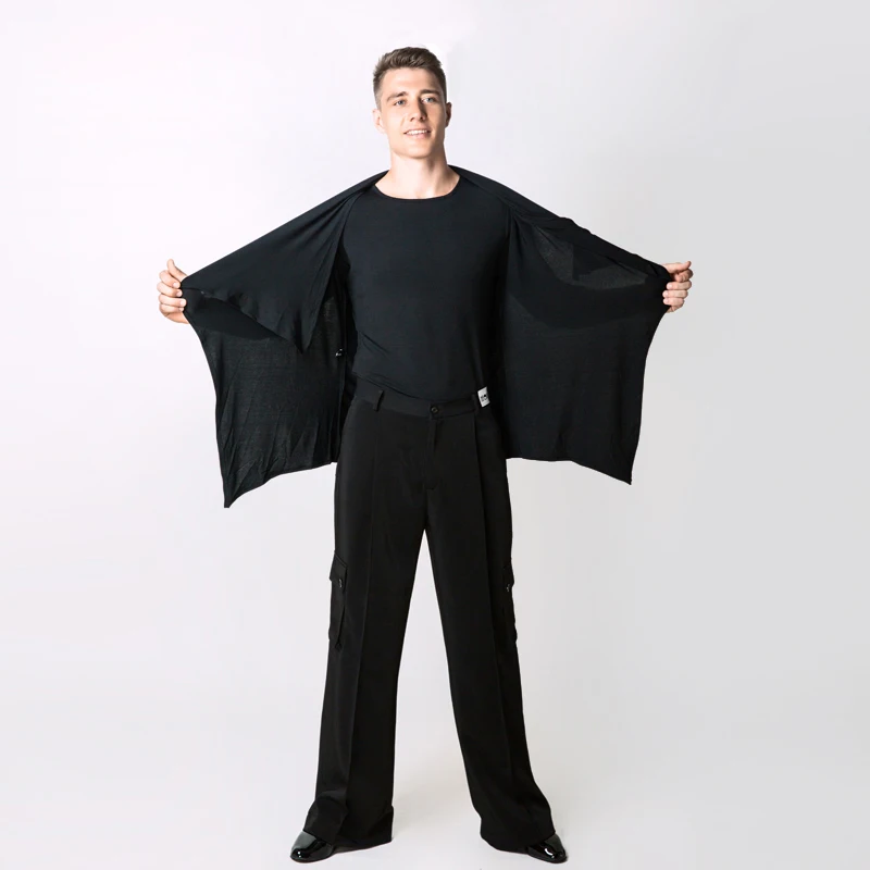 Новинка 2018 высокое качество черные мужские бальные топы для латинских