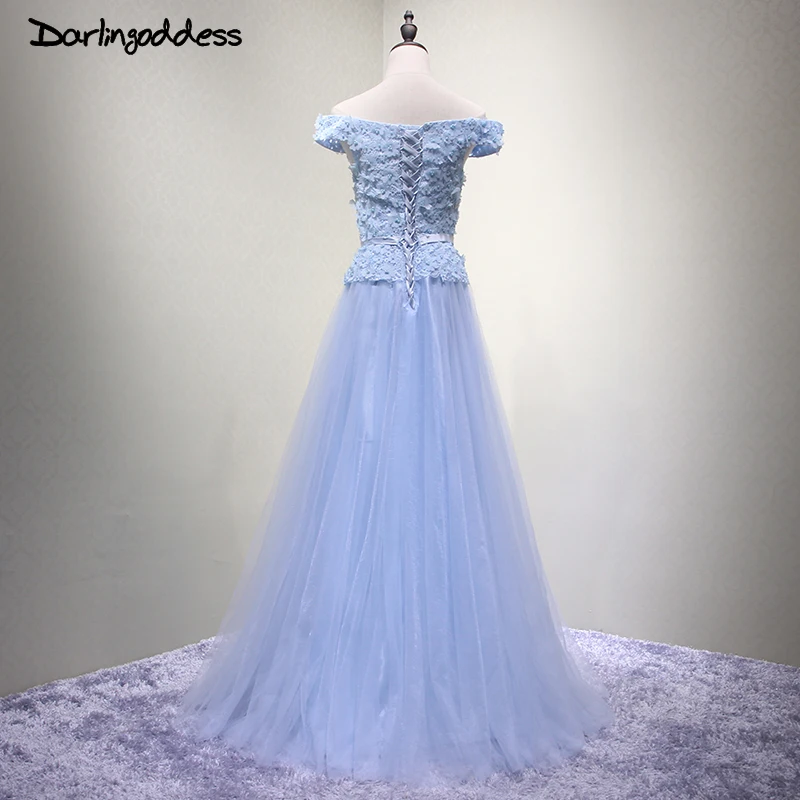 2017 дешевые длинные светло-голубые платья для выпускного вечера элегантные