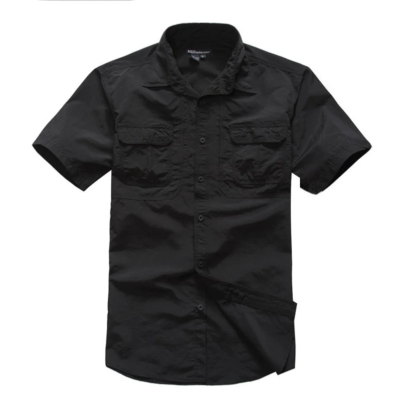 Тактическая быстросохнущая рубашка в стиле милитари для мужчин года летняя Coolmax |
