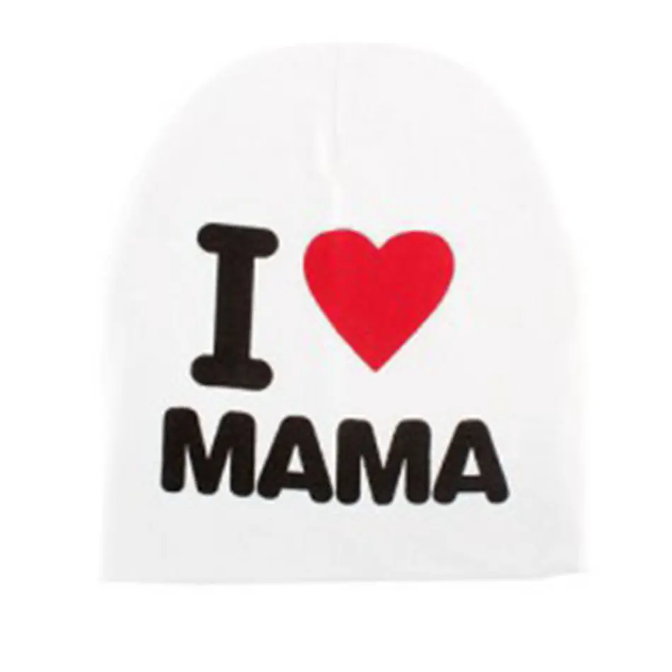 Baby Hat I Love MAMA and PAPA Warm Knit Boy Girl Child Newborn Cotton Caps Spring Black White Gray Soft | Детская одежда и обувь