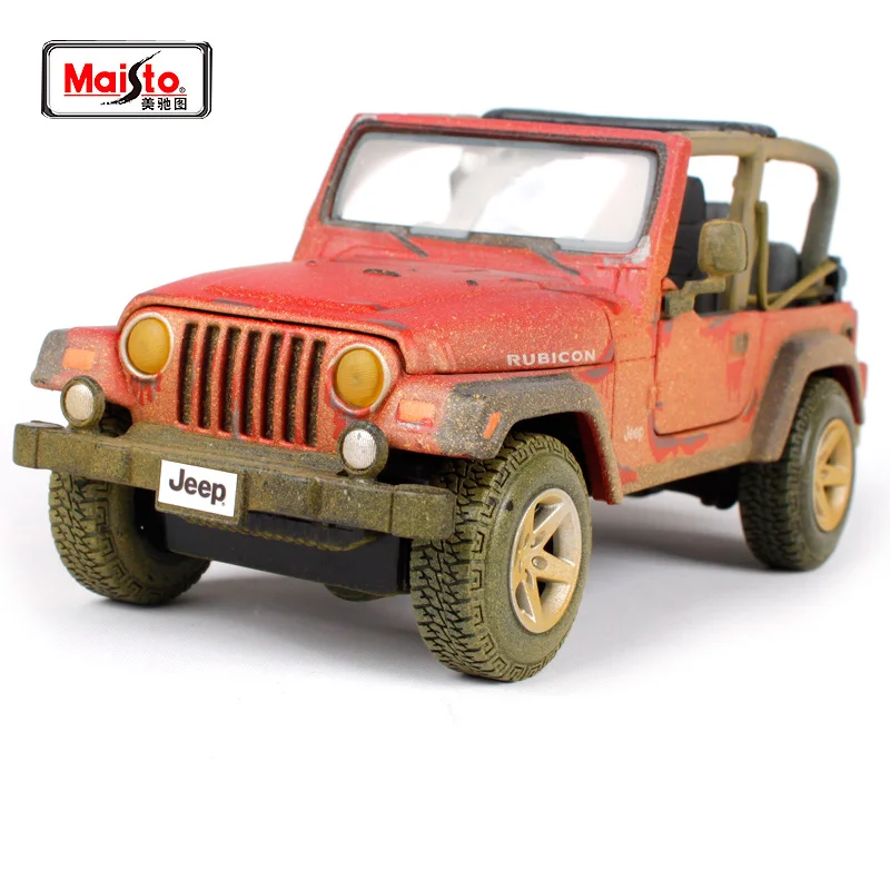 Maisto 1:27 jeep wrangler rubicon красная модель пикапа большой автомобиль с эмуляцией литой