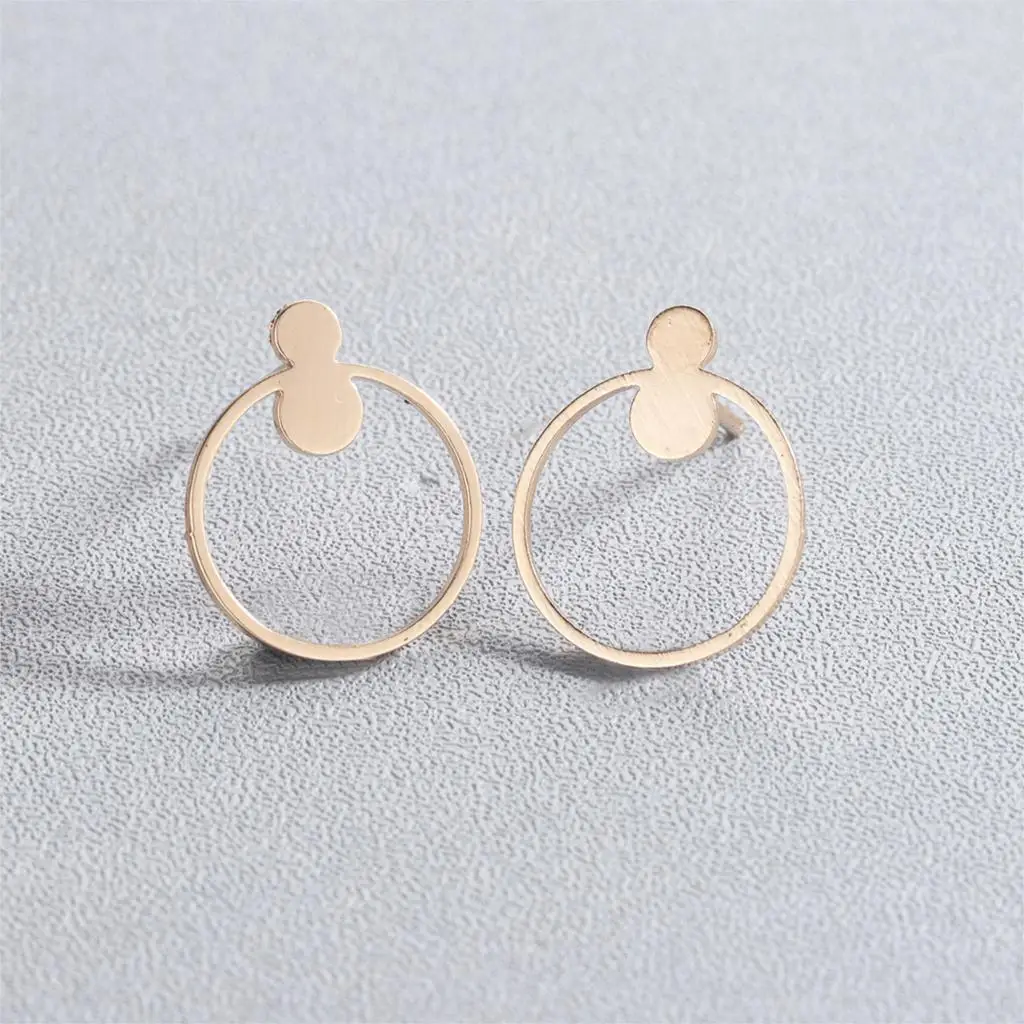 Серьги-пусеты Cxwind круглые геометрические серьги-пусеты полый круг кармы модные