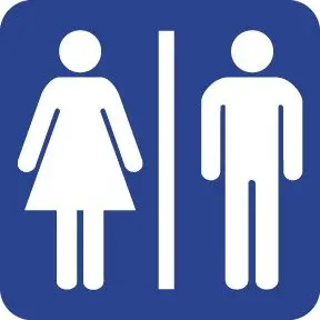 WC/Toilet/bathroom/lavatory sign/mark,4x4 inch,Self adhesive label sticker,product code PL19, free shipping
