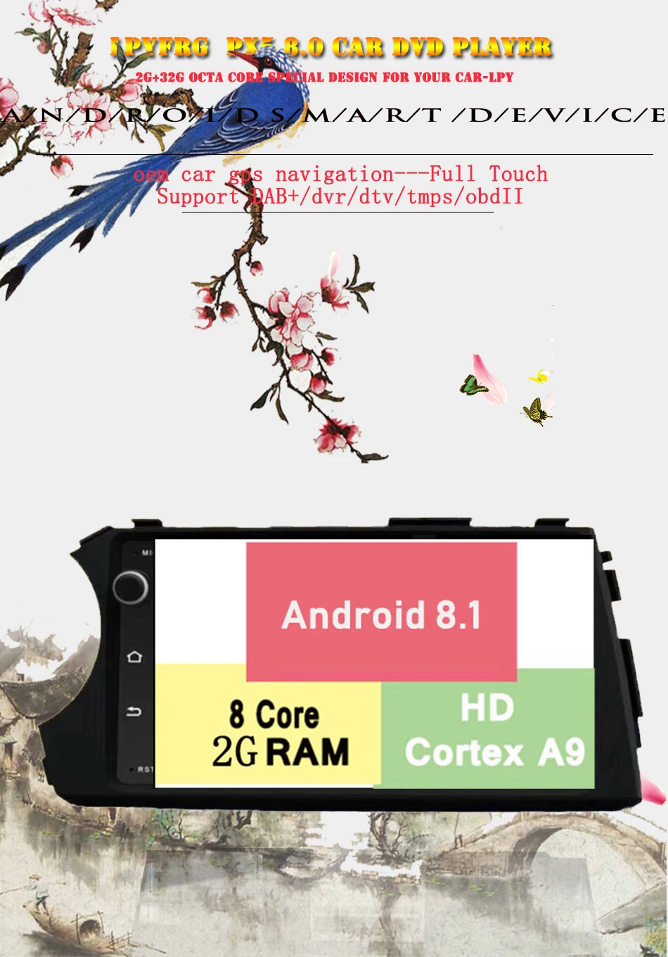 2 DIN 1024X600 Восьмиядерный 7 дюймов Android 8,1 2G ram автомобильный DVD для Ssang Yong SsangYong Kyron Actyon 2005-2013 gps радио мультимедиа