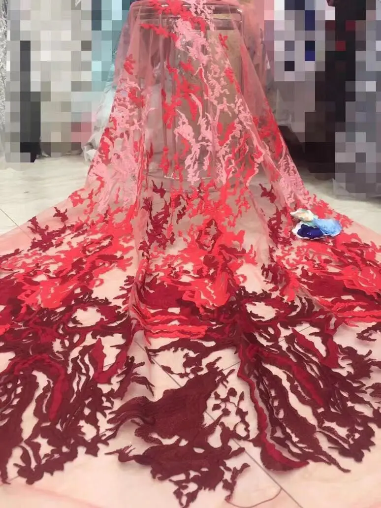 Фиолетовая кружевная ткань 2019 последняя африканская с петлевая вышивка тонкой