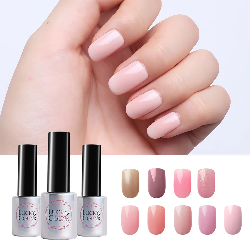 Гель лак для ногтей телесного и розового цвета УФ художественный отмачиваемый