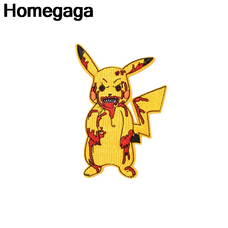 Homegaga Pocket monster Pikachu аппликационные заплатки Сделай Сам Утюг на обуви джинсовая сумка Одежда наклейки в стиле панк вышитые значки D2226