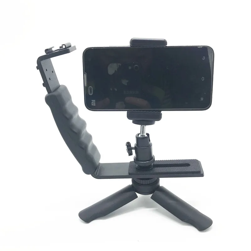 Мини штатив + L кронштейн с 2 горячими башмаками для Zhiyun Smooth Q Stabilizer/Feiyu Gimbal/BY MM1