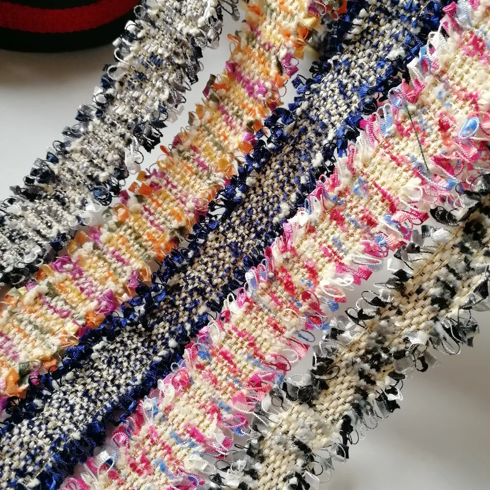 45yards tweed webbing 3cm wide Rose Blue Grey Navy for hairpins with sequins in vintage style accessory | Дом и сад