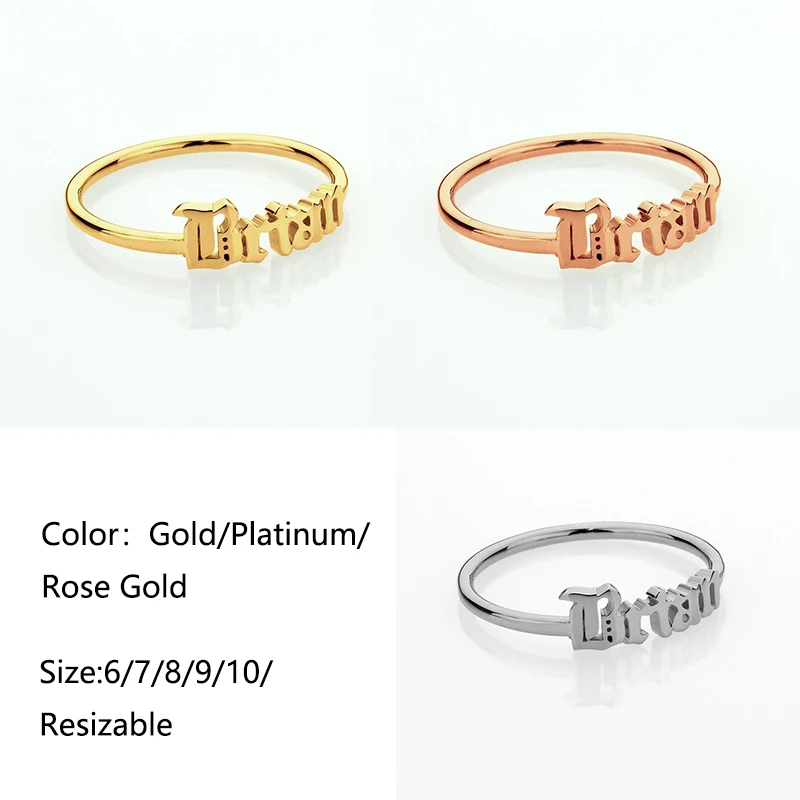 Кольцо на заказ Старое Английское наименование регулируемое кольцо из