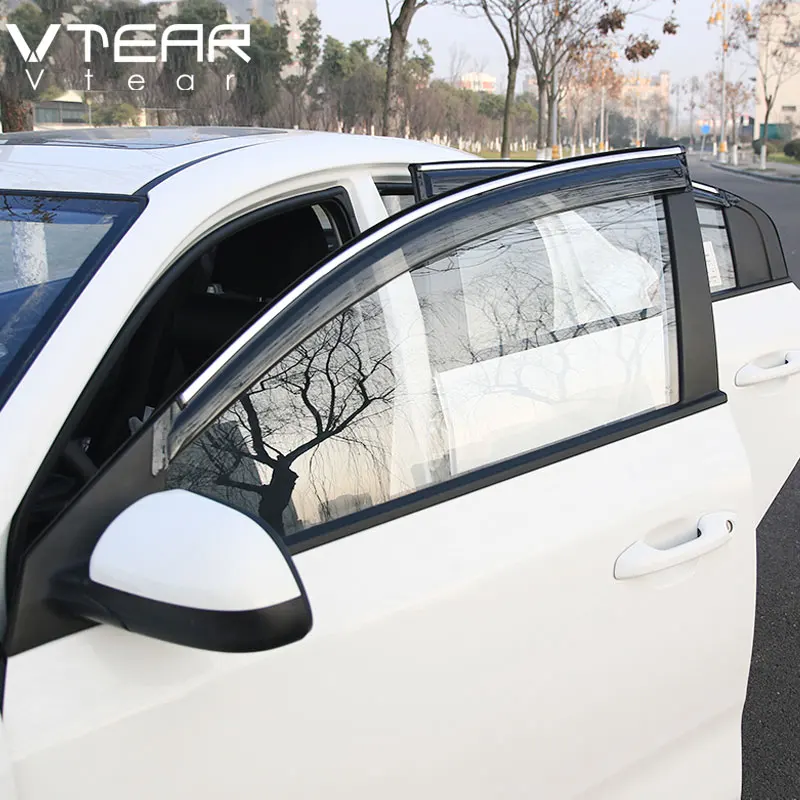 Vtear для Kia Rio 4, автомобильный дождевой щит, оконный козырек, дефлекторы, тент, отделка, наружные части автомобиля-Стайлинг, защита от солнца, дождя, аксессуары