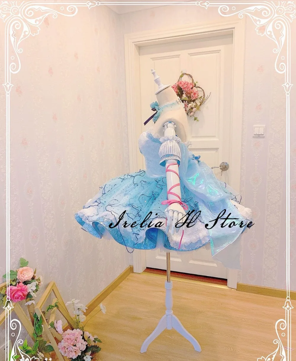Любовь! Солнце! Aqours Watanabe вы Медузы комплект косплэй костюм Медузы Watanabe вы голубое платье индивидуальный заказ