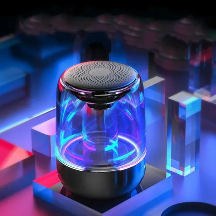 Black C7 Будильник беспроводной Bluetooth динамик с СВЕТОДИОДНЫЙ Цветной подсветкой Бестселлер Bluetooth динамик - Цвет: Black