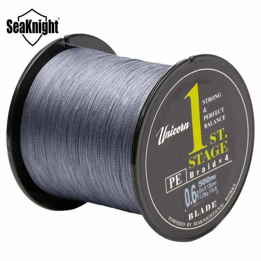 SeaKnight плетеная леска 4 нити 500 m лезвие PE лески 8 10 20 30 40 60LB Multifilament Линия рыболовные