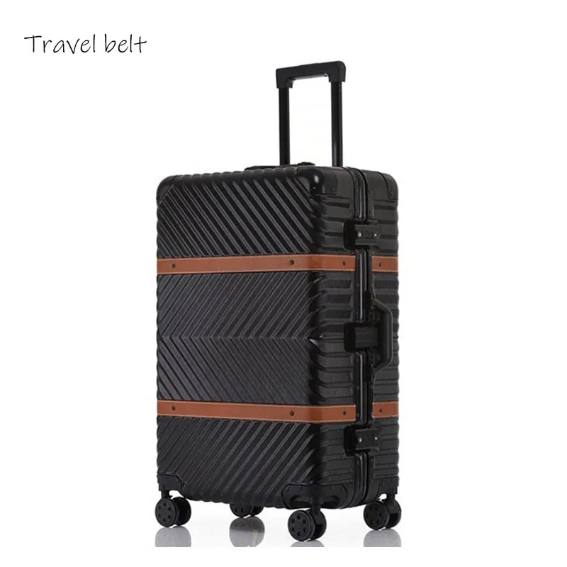 Travel Belt 100% aluminum frame 20/24/29 inch Rolling Luggage Spinner Fashion brand Suitcase Wheels Women men password Trolley | Багаж и