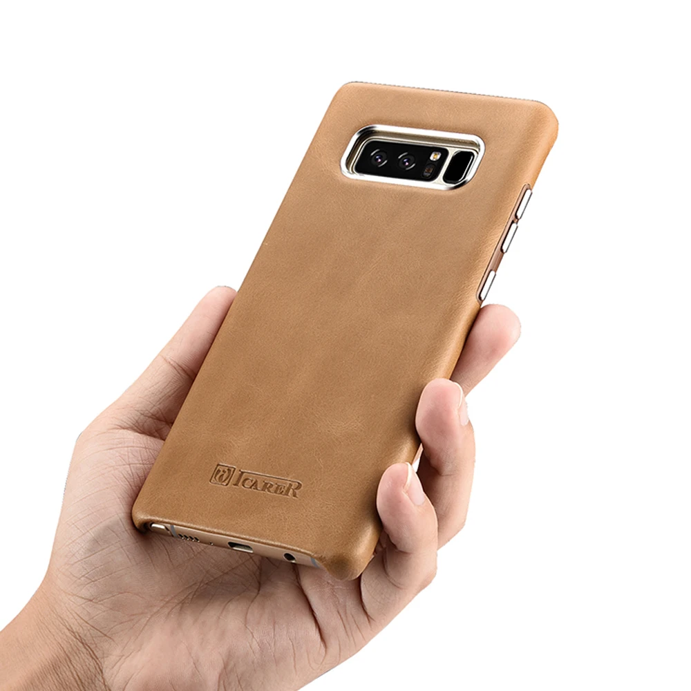 Icarer чехол из натуральной кожи для SAMSUNG Galaxy Note 8 телефона жесткий винтажный деловой