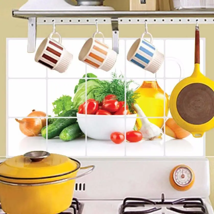 Кухонные маслостойкие съемные настенные наклейки художественные для домашнего