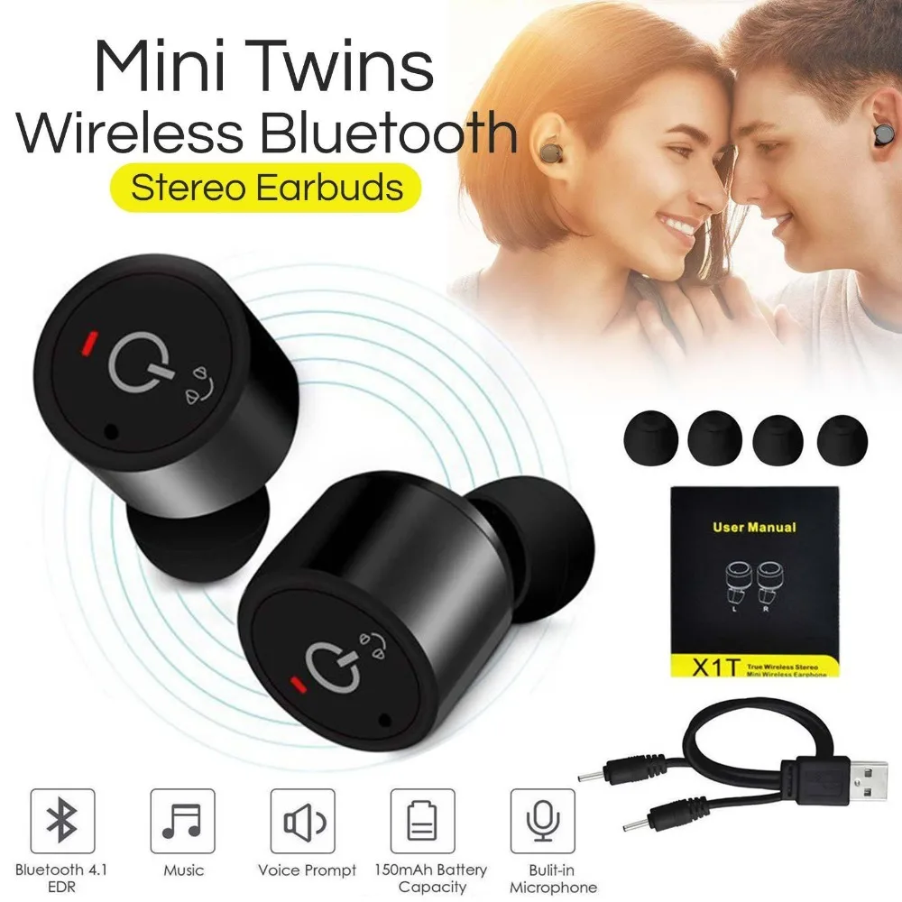 MoreBlue мини Близнецы Bluetooth V4.2 наушники True Беспроводной Спорт бег Гарнитура стерео