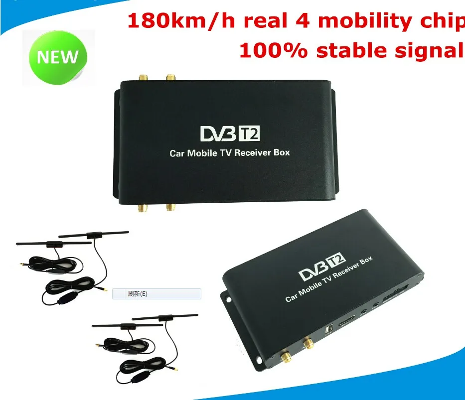 DVB T2 автомобильный 4 антенный мобильный чип 180 200 км/ч Автомобильный цифровой тв