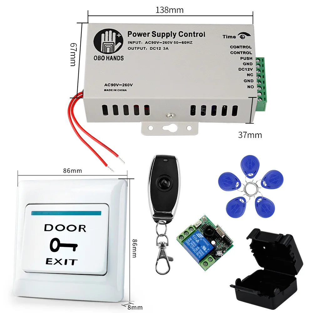 Домофон для видеодомофона 7 ''цветной монитор+ rfid-камера доступа+ Электрический фиксатор руля+ беспроводной пульт дистанционного управления