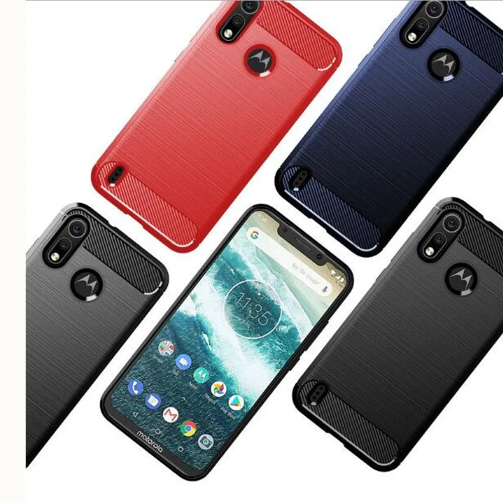 Чехол из углеродного волокна для Motorola Moto P40 Play Case резиновые силиконовые чехлы