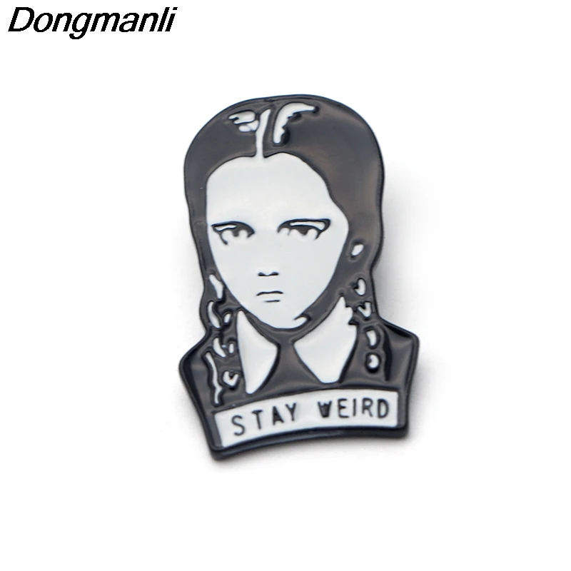 P2297 Dongmanli The Addams family Inspired среда Addams эмаль булавки брошь бижутерия