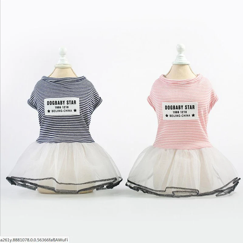 Новое Arrinal весна лето домашний питомец платье в полоску прекрасная милая