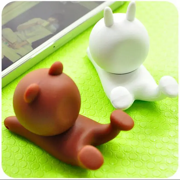 2 шт./лот симпатичный мультяшный кролик коричневый Медведь Хлеб держатель для iPhone