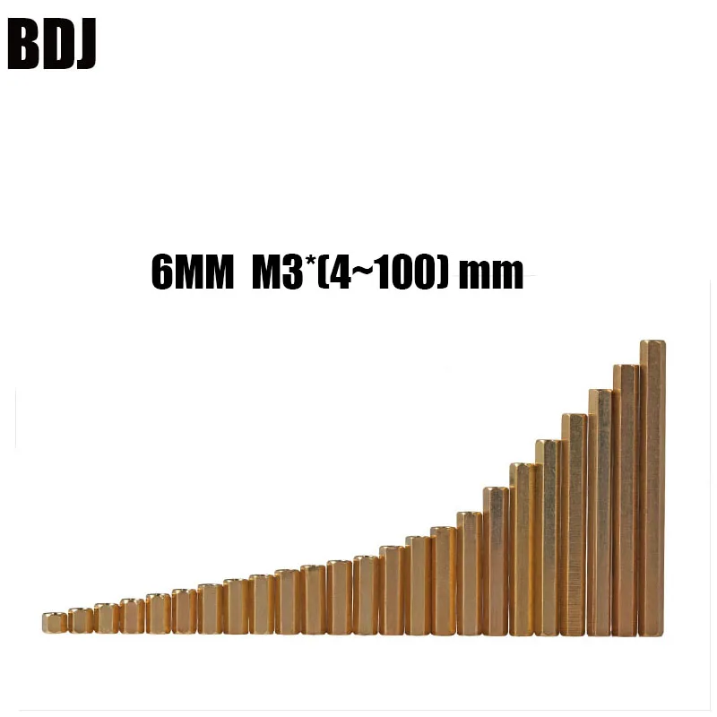 Полый Медный столб 6 мм М3 монтажные столбики для печатной платы шестигранные м3 - Фото №1