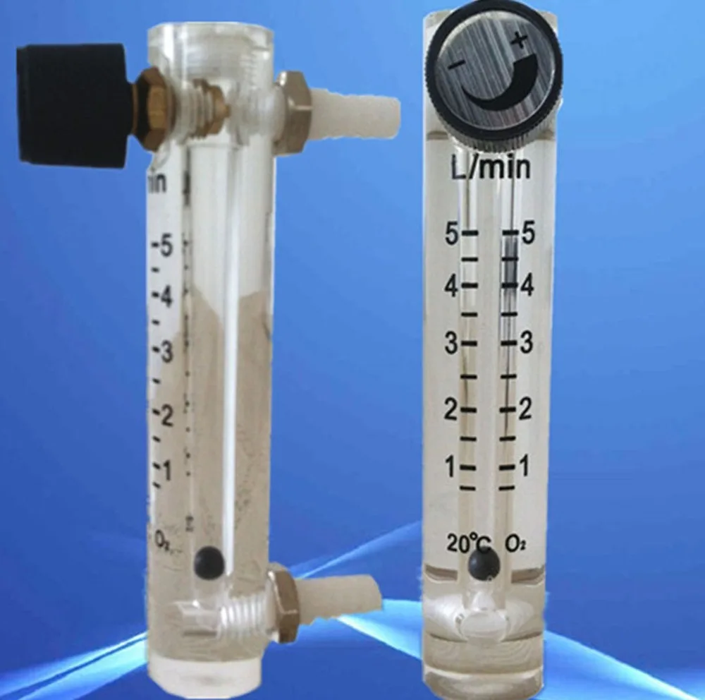

LZQ-4(1-5)LPM plastic air flowmeter (H=115mm Oxygen flow meter)with control valve for Oxygen conectrator,it can adjust flow LZQ4