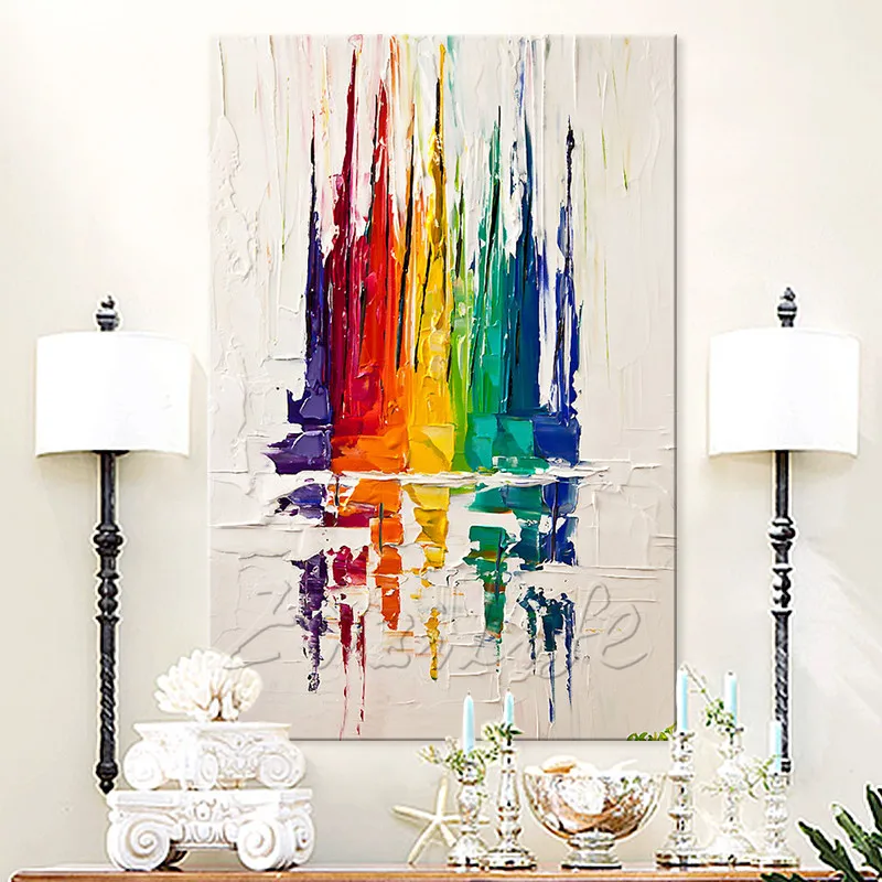 Ручная роспись холст картина маслом недорогая большая лодка современная